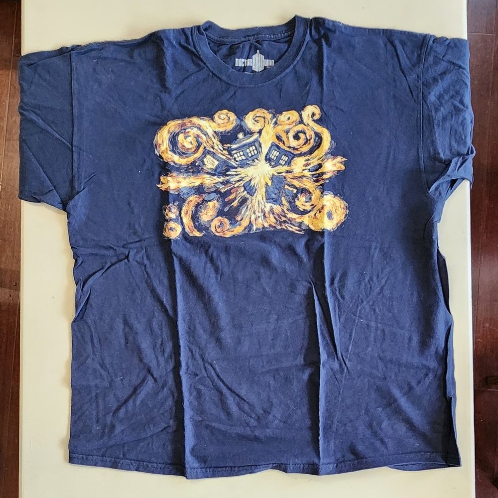 Doctor Who Van Gough Stary Night Tardis Shirt 2XL Ripple Junction